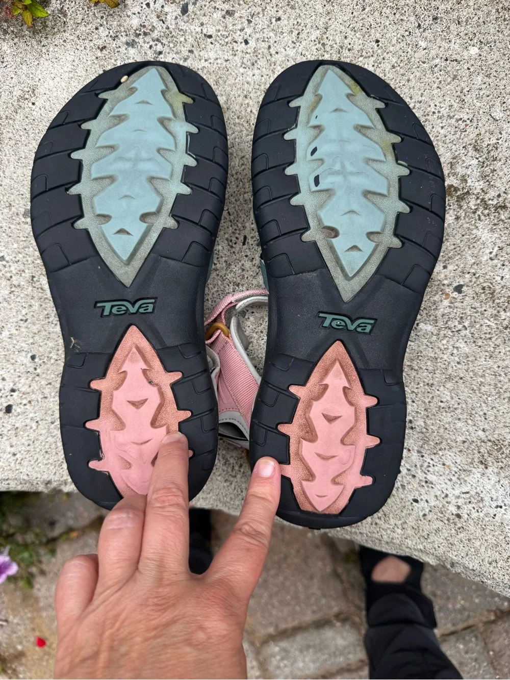 Teva Women’s Multi-Strap Sport Sandals in Pink and Light Blue